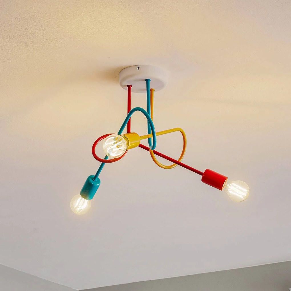 Plafoniera soffitto Oxford HELAM, dimmerabile, Multicolore, Soggiorno / Sala da pranzo, Metallo, Giovanile, Plafoniera