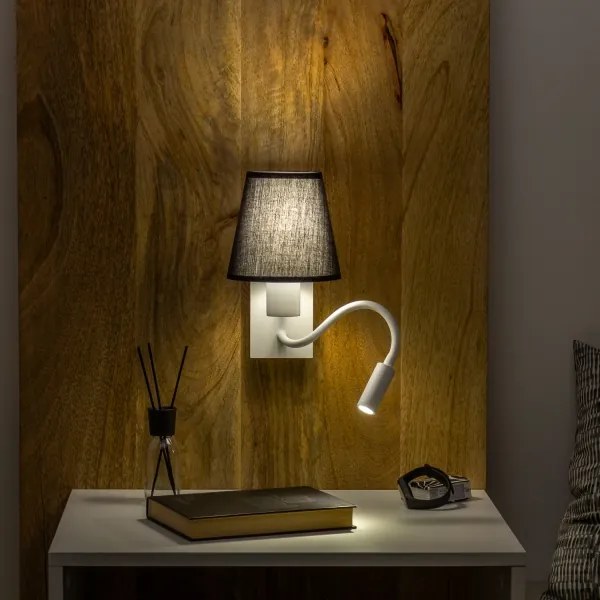 Brilagi - Applique a LED NUBILA 1xE27/25W/230V + LED/3W bianco/nero