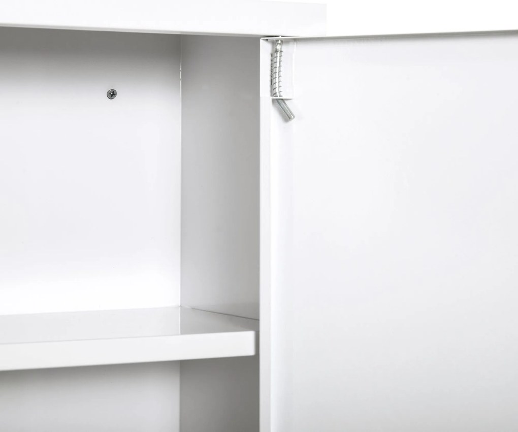 Armadietto Medicinali da Parete 40x18x60 cm 2 Chiavi in Acciaio Bianco...