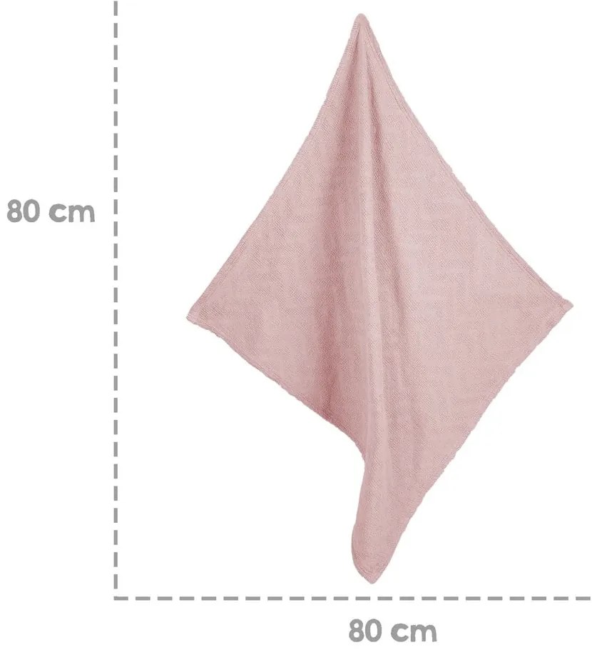 Coperta per neonati in cotone organico lavorato a maglia rosa 80x80 cm Lil Planet - Roba