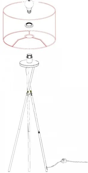 Eglo 95539 - Lampada da terra FONDACHELLI 1xE27/60W/230V