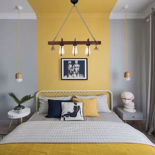 Lampadario a sospensione con cavo KUTUK 3xE27/40W/230V in pino