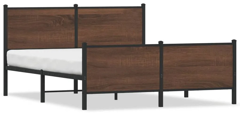 Giroletto Senza Materasso İn Metallo Rovere Marrone 140x200 Cm /