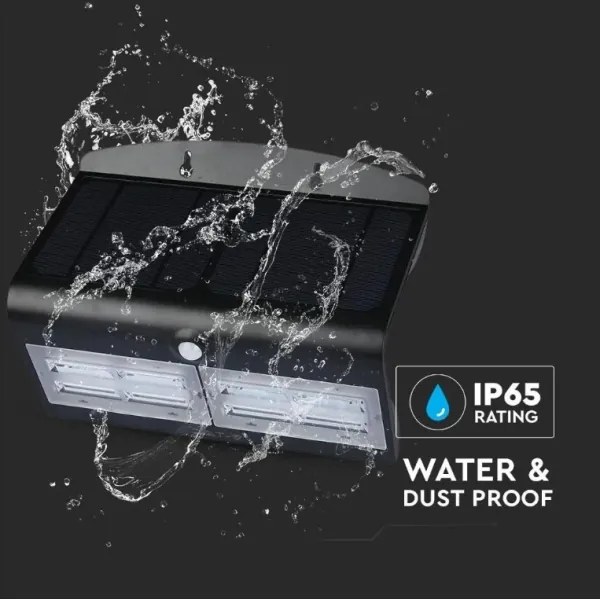 Lampada da parete solare a LED con sensore LED/7W/3,7V 4000K IP65 nero