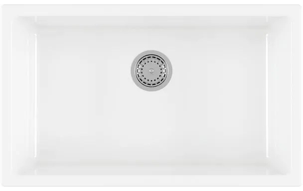 Lavello integrato 1 vasca in ceramica bianco GALASSIA Ceramica L 46 x L 76 cm