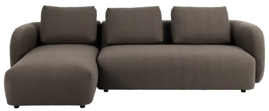 Divano angolare grigio-marrone in tessuto bouclé (angolo sinistro) Imola - Bonami Selection