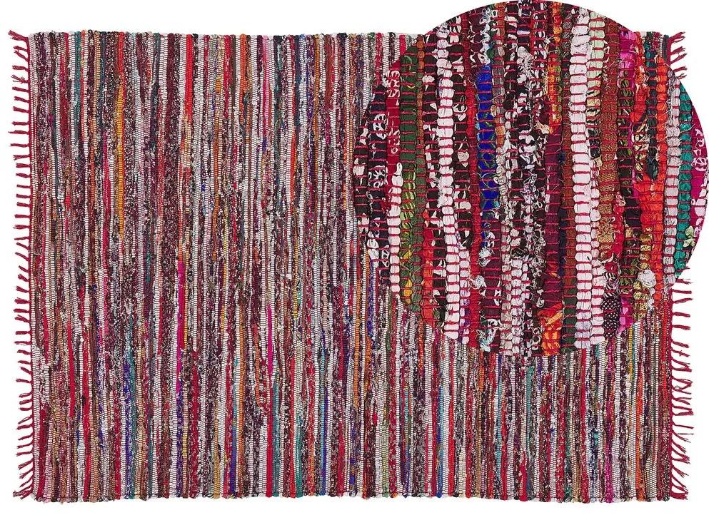 Tappeto multicolore in cotone con fronde 140 x 200 cm DANCA Beliani