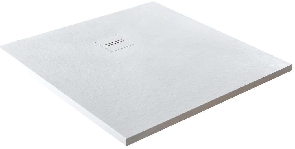 Piatto doccia in resina Cosmos Stone bianco L 80 x L 90 cm