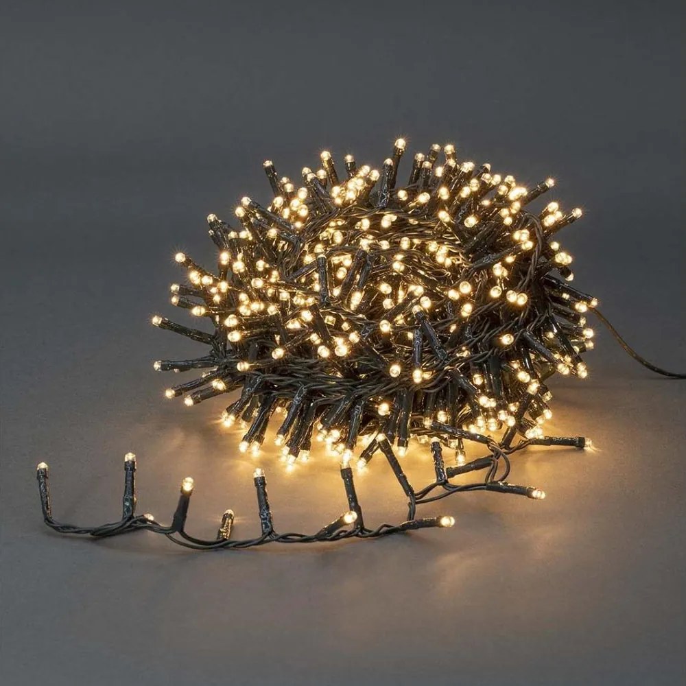 Nedis CLCC400 - Catena luminosa LED per esterni, 400 LED, 7 funzioni, 11 m, IP44, bianco caldo