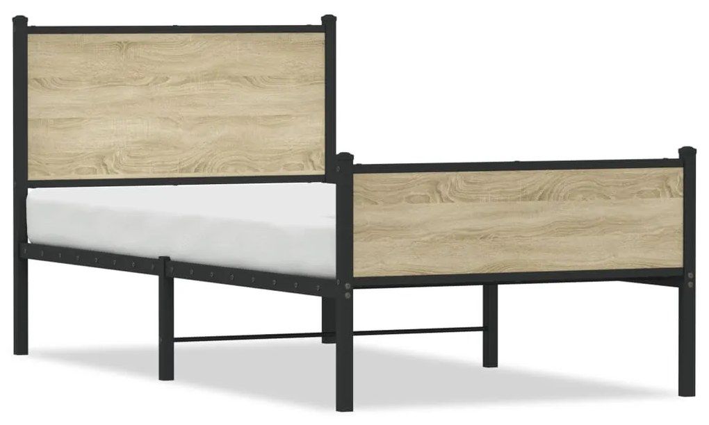 Giroletto Senza Materaso İn Metallo Rovere Sonoma 90x200 Cm /