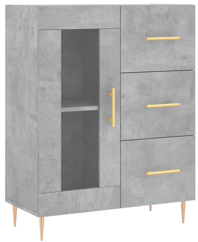 Credenza grigio cemento 69,5x34x90 cm in legno multistrato