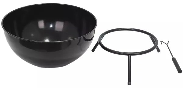 Braciere portatile per legna 57x30 cm nero