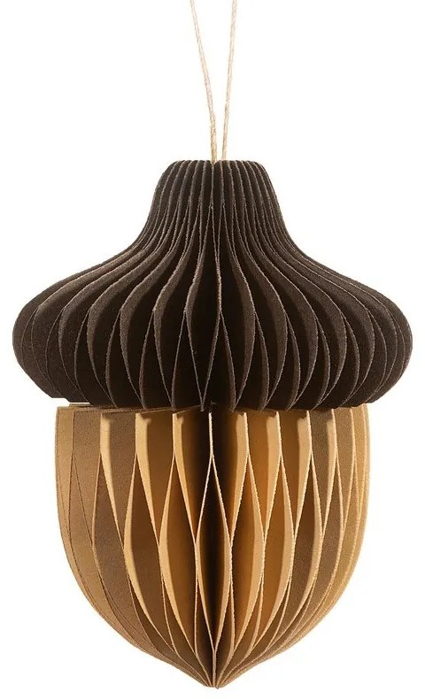 Decorazione per albero di natale in carta fatta a mano 10 cm Honeycomb Acorn – Sass &amp; Belle