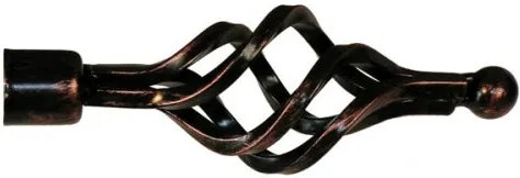 Bastone per Tenda Estensibile Zagabria – Ferro Battuto 120–210 cm, Nero/Rame