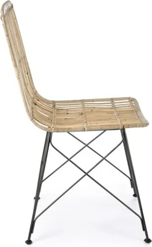 Sedia moderna in legno intrecciato con gambe in acciaio Bizzotto Lucila