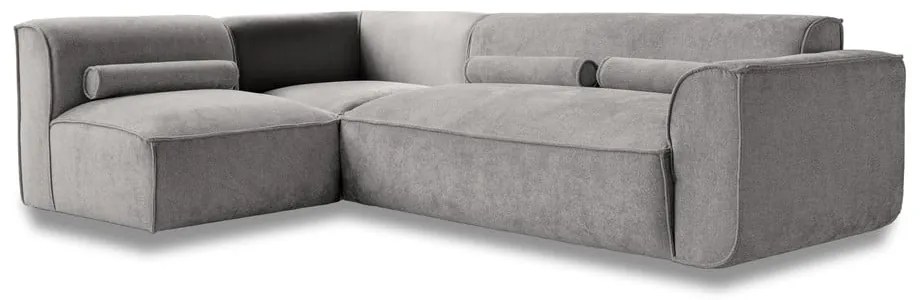 Divano angolare componibile in grigio chiaro (con penisola a sinistra) Flex Felix – Miuform