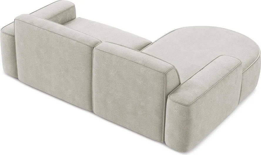 Divano angolare color crema (con penisola a sinistra/con chaise lounge) con rivestimento in ciniglia Omao – Makamii