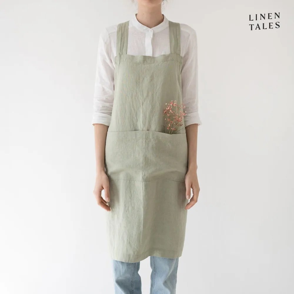 Grembiule in lino Sage - Linen Tales