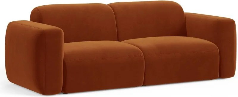 Divano color terracotta con rivestimento in velluto 220 cm Strino – Cosmopolitan Design