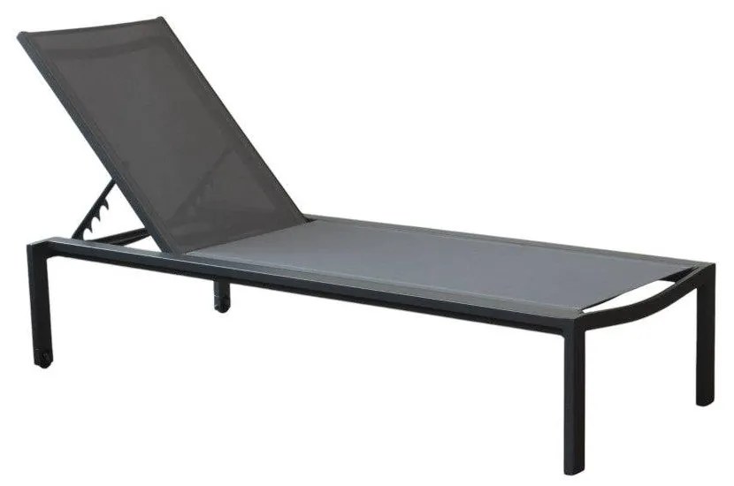 Lettino Belfast Impilabile Textilene Antracite 200x75x39cm