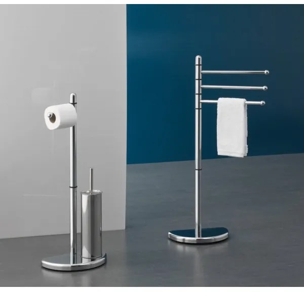 Gedy - Porta carta igienica e porta scopino HIBISCUS cromo lucido