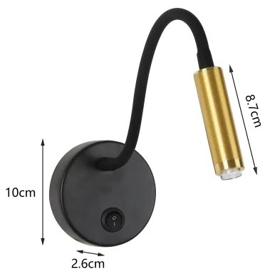 Brilagi -LED Lampada da parete flessibile dimmerabile MAYA 1xG9/4W/230V nero/oro