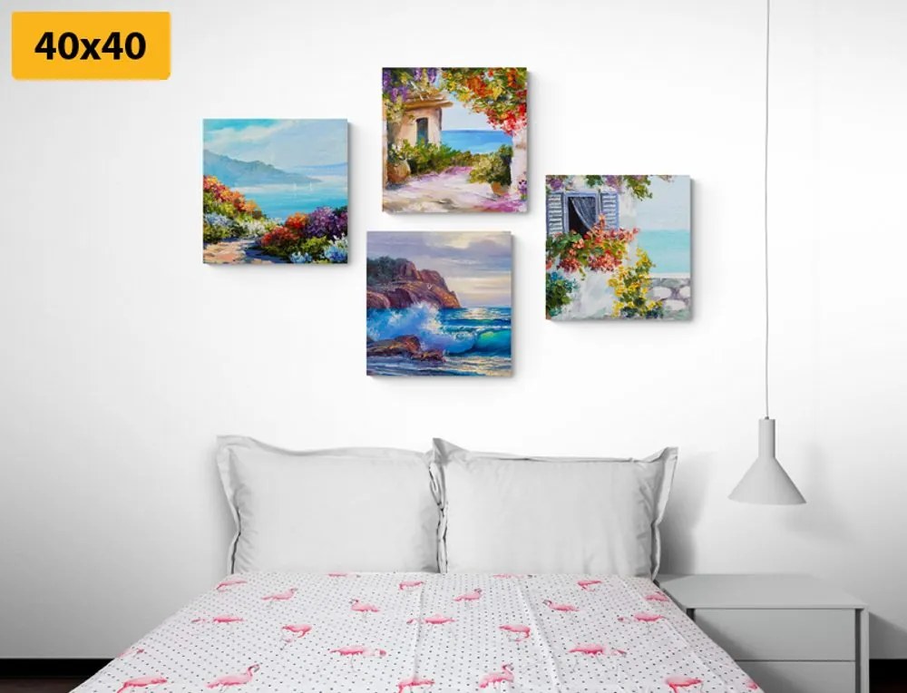 Set di quadri – Paesaggio marino in imitazione di pittura