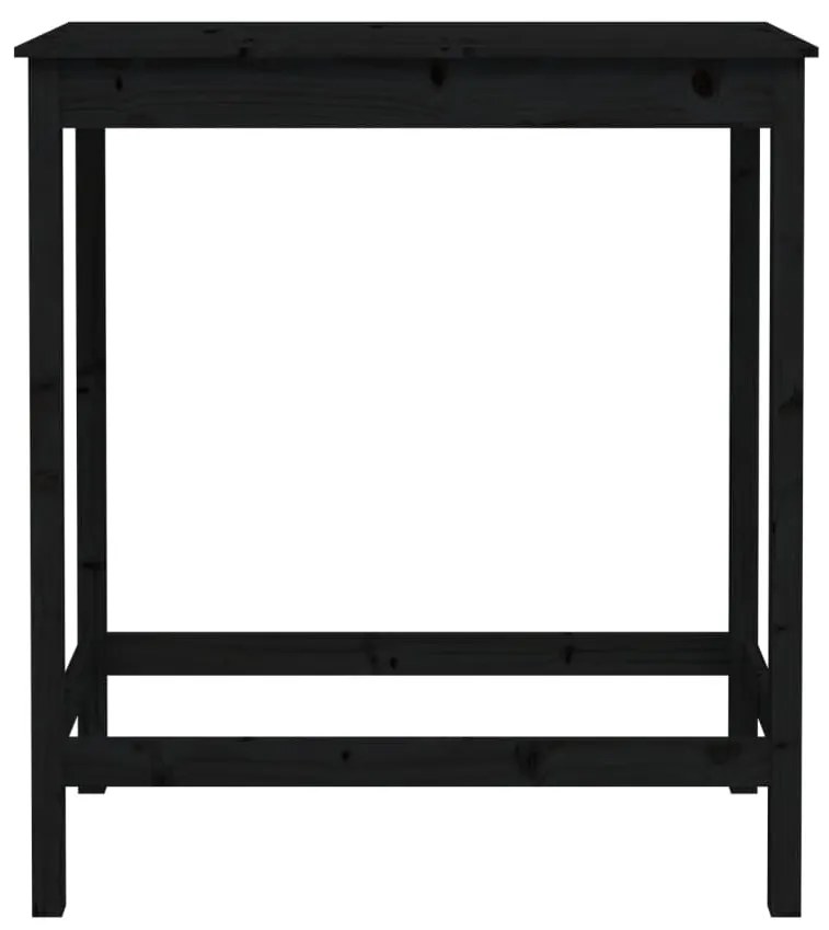 Tavolo da bar nero 100x50x110 cm in legno massello di pino