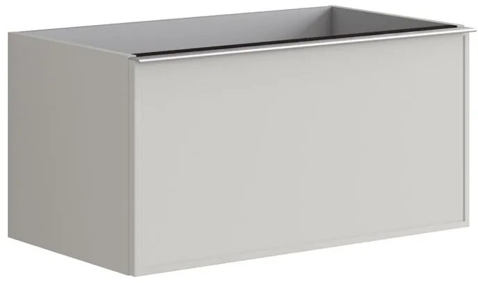 Mobile da bagno da fissare sotto lavabo L 80 x H 40 x P 45.5 cm grigio laccato, 2 cassetti Pixel frame