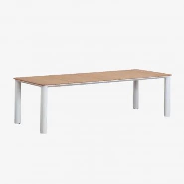Tavolo Da Giardino Rettangolare In Alluminio E Legno Di Teak Sirka Legno Di Teak Chiaro & 260 X 100 Cm - Sklum