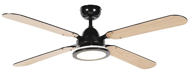 Ventilatore a soffitto nero con telecomando - Fanattic