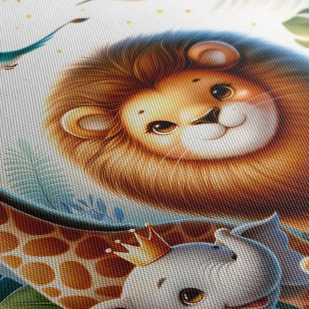 Quadro su tela – Re della giungla con i suoi dolci amici