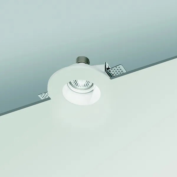 Faretto da incasso rotondo JAZZ in gesso verniciato Bianco D12 cm