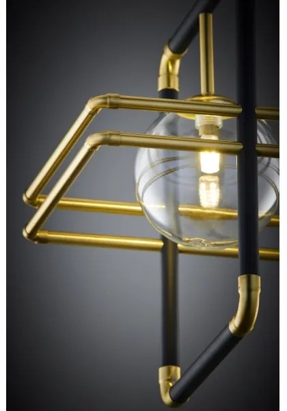 Jupiter 2028 - Lampadario a sospensione con filo FIORI 1xG9/10W/230V nero/oro/limpido