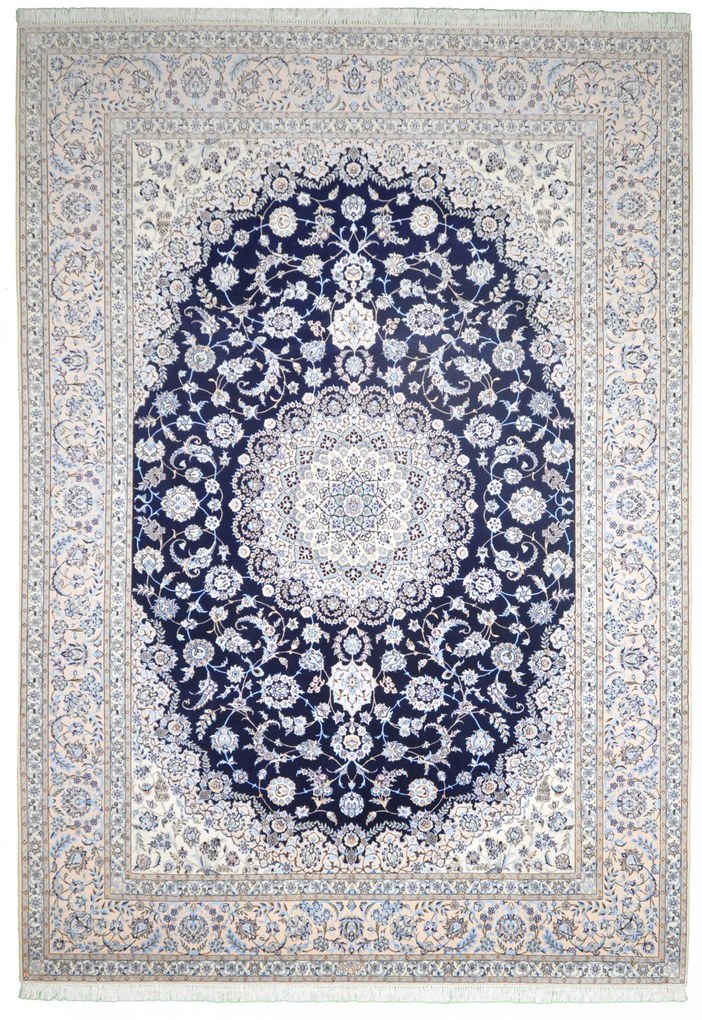 Nain Tappeto persiano 260x370 Blu (Iran) Annodato A Mano