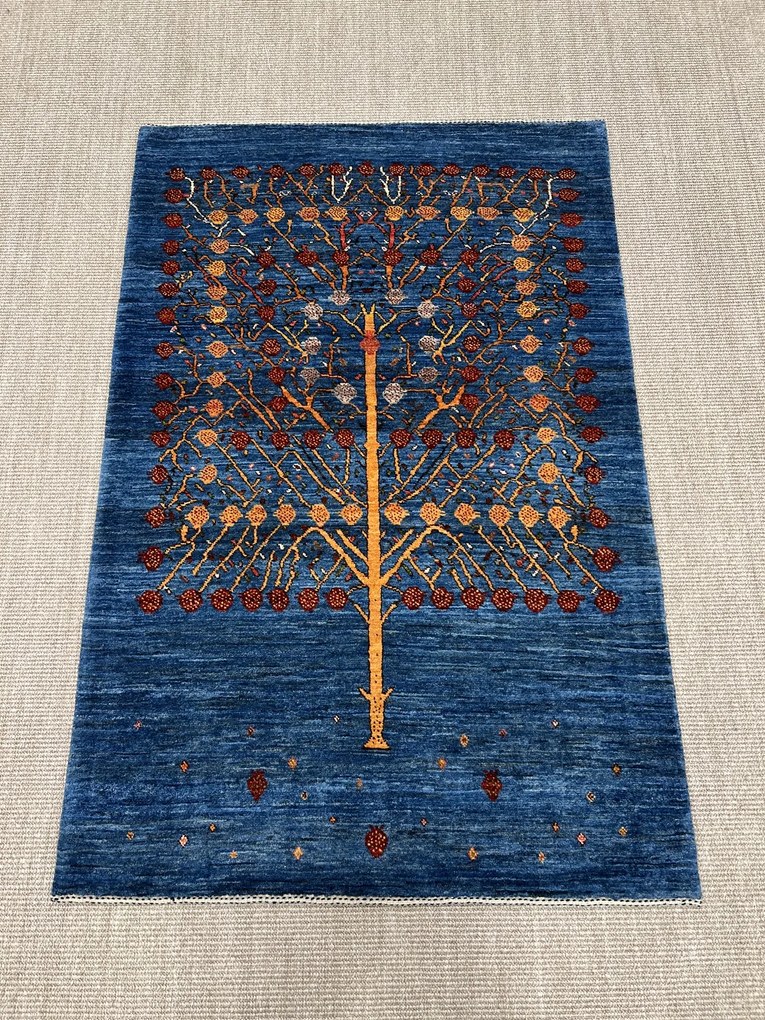 Loribaft Tappeto 150 x 100 Blu (Iran) Annodato A Mano