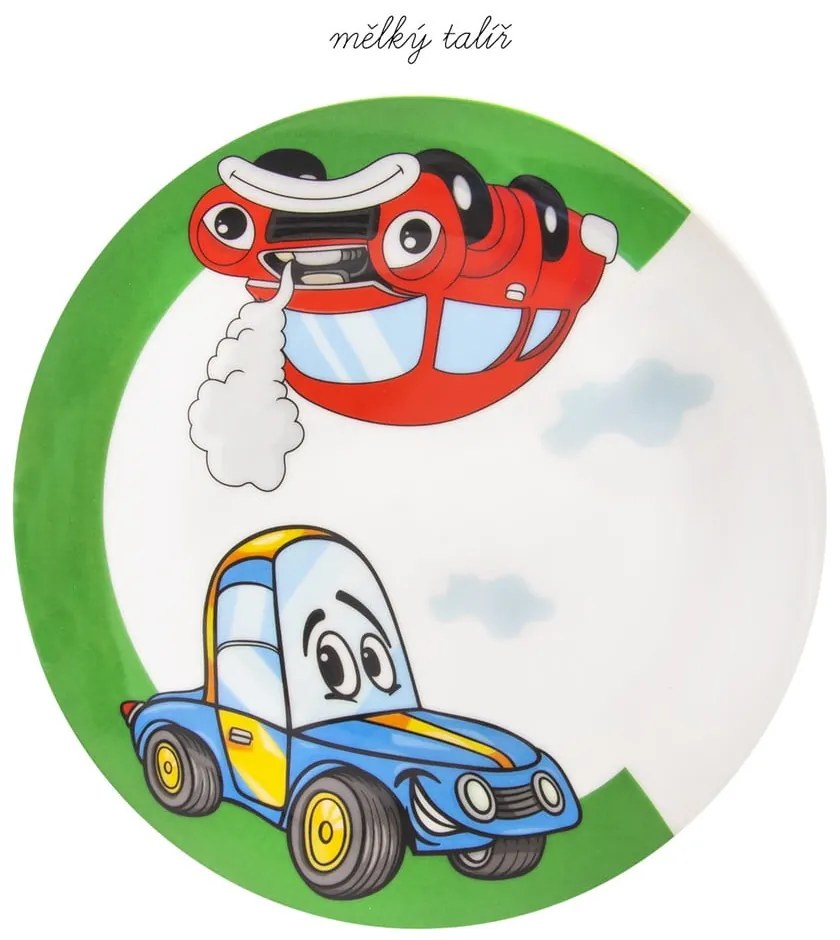 Set da pranzo per bambini in porcellana 3 pezzi Cars - Orion