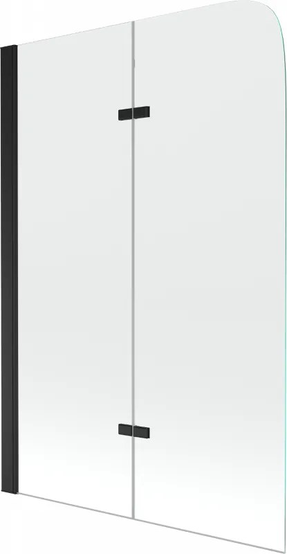 Mexen Felix paratia da vasca da bagno a 2 ante 100 x 140 cm, trasparente, nero - 890-100-002-70-00
