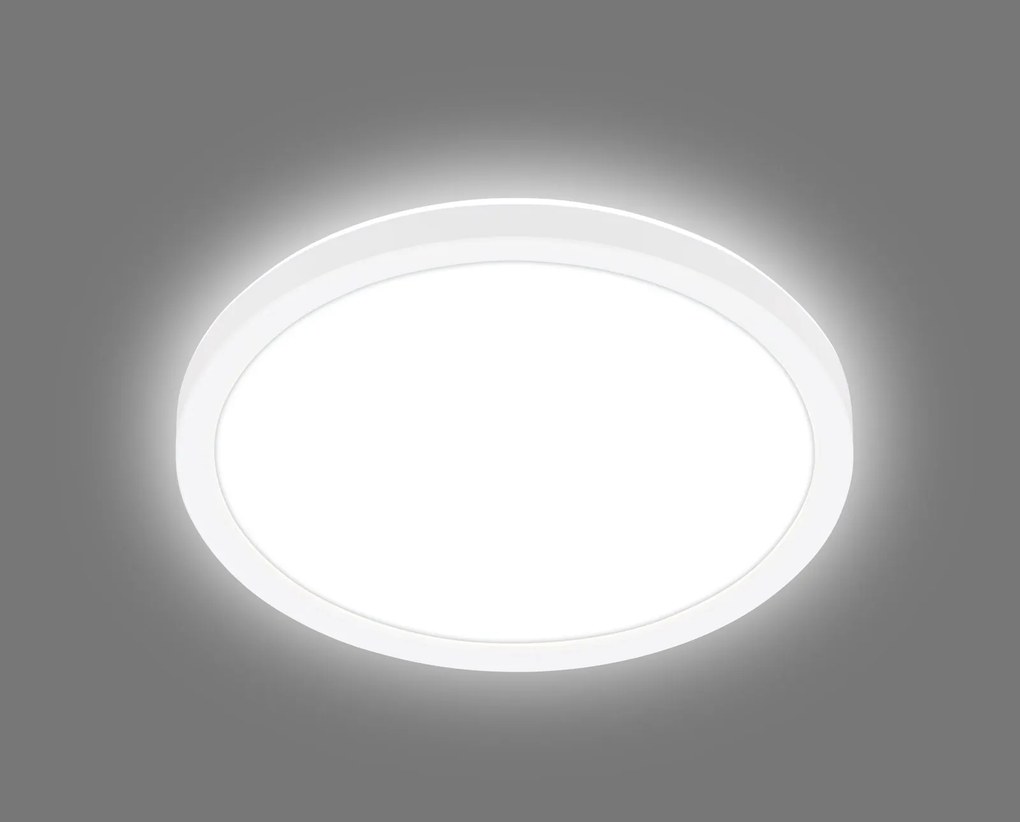 Plafoniera Moderna Tava Plastica Bianco Led Integrato 15W 4000K Ip20