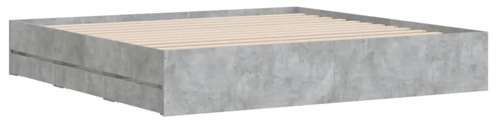 Giroletto cassetti grigio cemento 180x200 cm legno multistrato