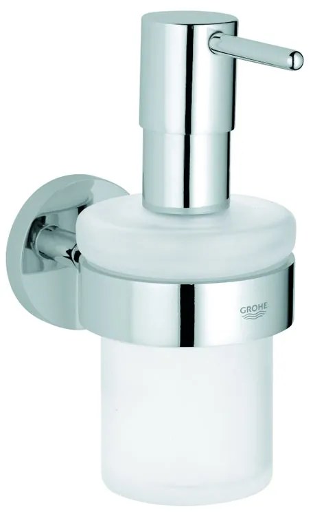 Dispenser sapone per bagno Essentials bianco e inox in vetro 0.16 l