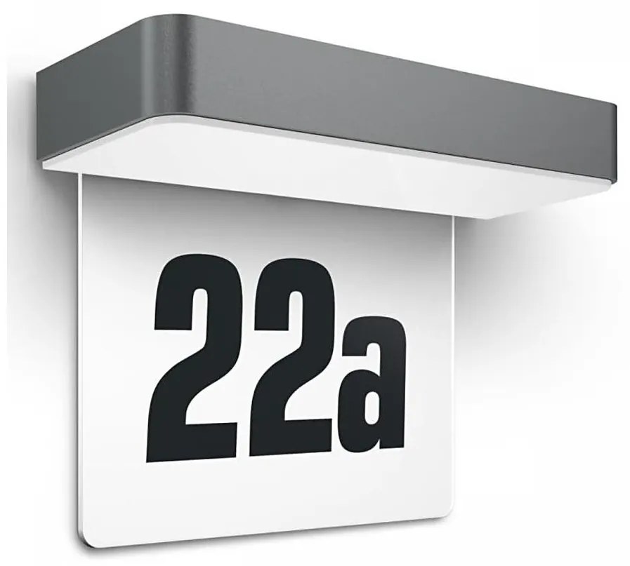 Steinel 065935 - Numero civico solare LED 0,07W 2000mAh IP44 antracite