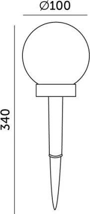 Lampada solare LED GLEAM LED/1,2V 3000K IP44 40 mAh trasparente/nera