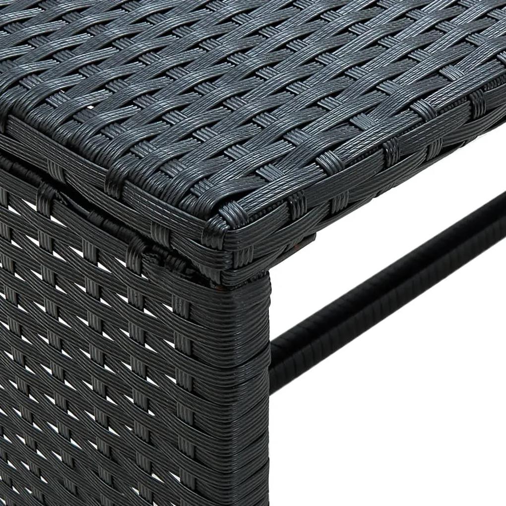 Tavolino da salotto nero 70x40x38 cm in polyrattan