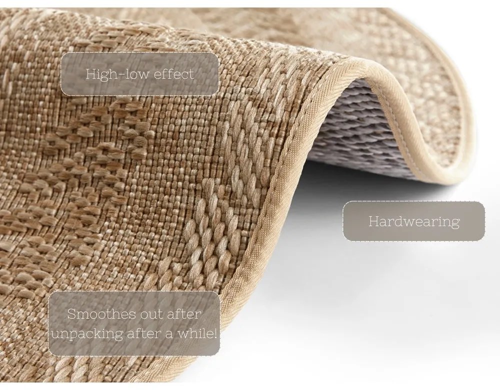 Tappeto da esterno beige, Ø 160 cm Almendro - NORTHRUGS