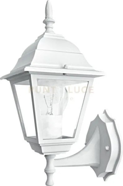 Applique up roma bianca 1 luce attacco e27 ip44 14,6x19,5x36cm