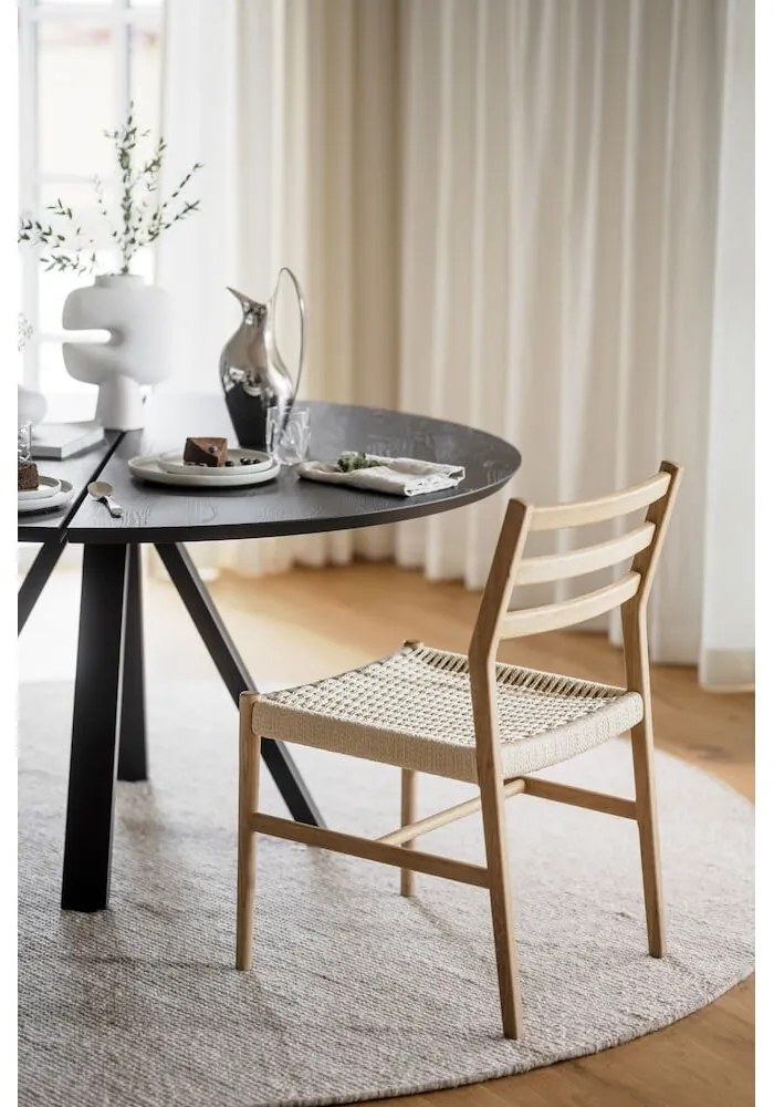 Tavolo da pranzo rotondo con piano in rovere 150x150 cm Carradale - Rowico