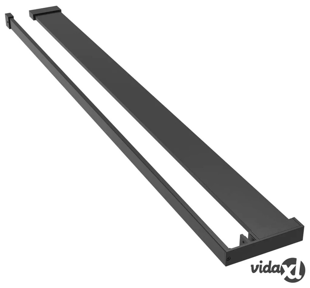 vidaXL Mensola Doccia a Parete per Doccia Walk-in Nera 80 cm Alluminio