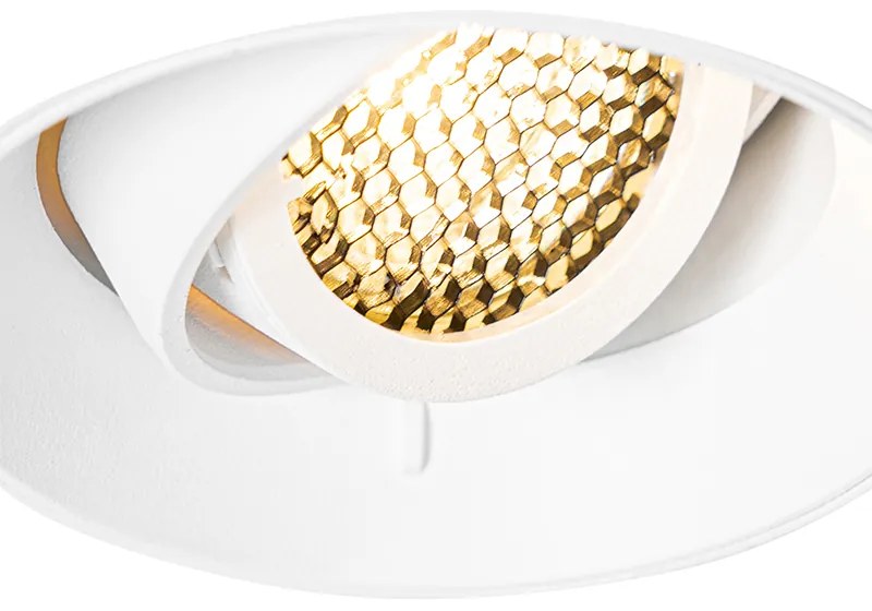 Faretto da incasso moderno bianco GU10 rotondo senza cornice - Oneon Honey