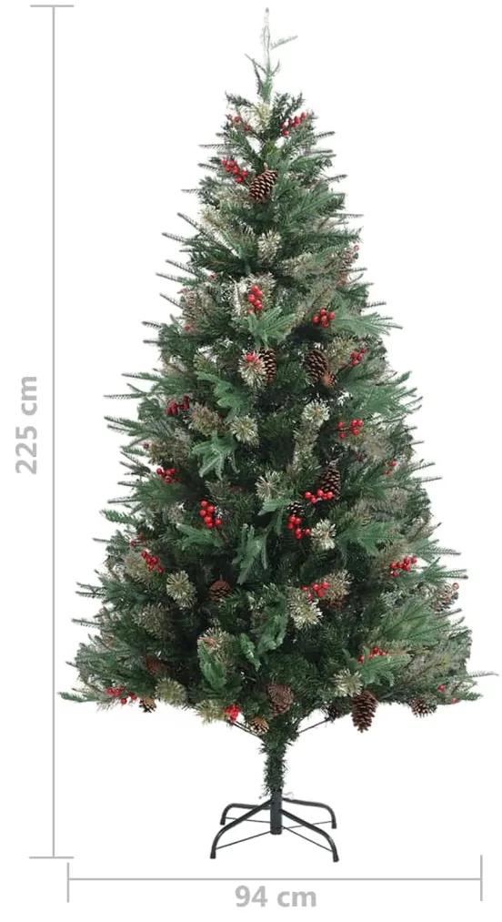 Albero di Natale con Pigne Verde 225 cm in PVC e PE